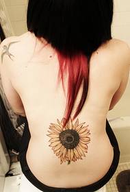 mados grožio atgalinių saulėgrąžų tatuiruotė