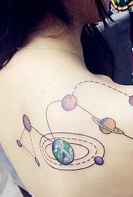 white back has a small fresh totem tattoo