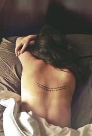 female back beautiful letter tattoo pattern
