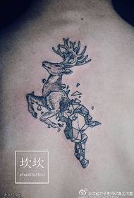 back geometry line deer tattoo pattern