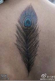 back Class peacock hair tattoo ስርዓተ-ጥለት