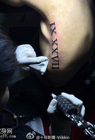 indietro modello di tatuaggio numerale romano