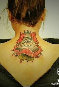 Efterkant Rose Wrapped Eye of God Tattoo Patroon