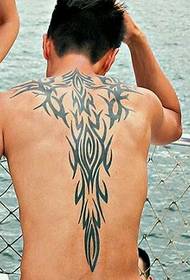 tipo guapo tatuaje tótem de Chen Baiyu na parte traseira