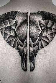 πίσω μοτίβο τατουάζ γεωμετρικού στοιχείου αγελάδας