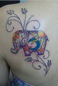 female back color like tattoo pattern picture