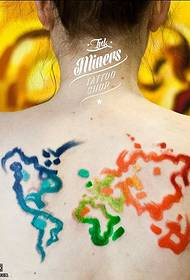 back watercolor map tattoo pattern