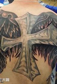 Pattern sa Back Cross Wing Tattoo