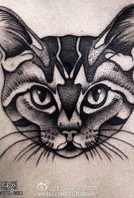 背貓頭紋身圖案