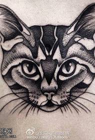 modello tatuaggio testa di gatto posteriore