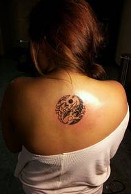 Black and white yin and yang, gossip, instrumental tattoo pattern