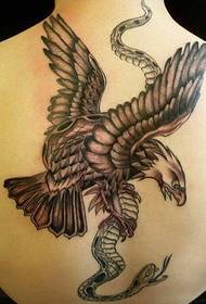 shqiponjë duke tërhequr tatuazhin e personalitetit të mbrapa të gjarprit