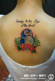 ຮູບແບບ tattoo ສີຟ້າ owl ສີຟ້າ