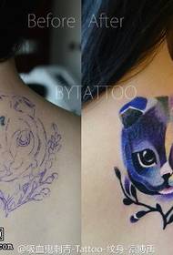 modello del tatuaggio del gattino dipinto