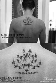 bela sankta lotuso tatuaje ŝablono
