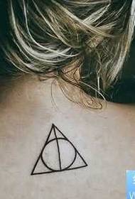 back triangle round tattoo pattern