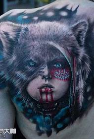 Wzór tatuażu z niedźwiedziem z tyłu