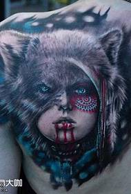 Modello di tatuaggio orso cane posteriore