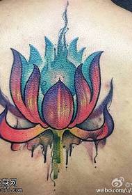 terug geschilderd lotus tattoo patroon