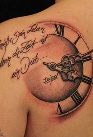 volver Patrón de tatuaje hermoso reloj