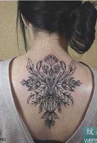 back flower tattoo pattern