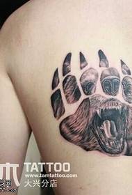 Orso posteriore Modello di tatuaggio con stampa di palme