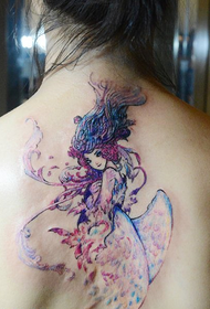 atpakaļ skaists skaists ziedu pasaku tetovējums