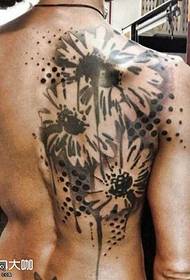 Bumalik na pattern ng tattoo ng Sunflower
