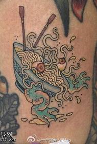 Back Monster Face Tattoo Pattern