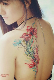 ljepota natrag prekrasan cvijet Tattoo