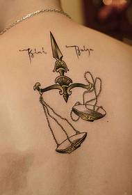 male back good-looking Libra tattoo pattern