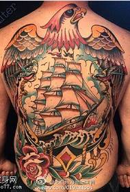 muundo wa tattoo ya tai ya nyuma