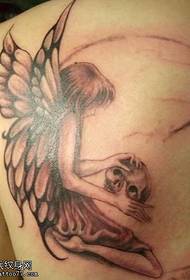 back angelskullTattoo modelis