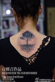 Back classic tree tattoo pattern  78174 - Back Modern Girl Tattoo Pattern