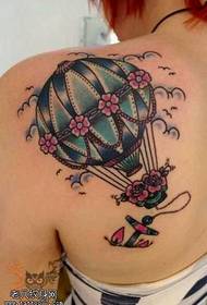 Back Hot Air Balloon Tattoo Pattern