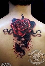 zadní okouzlující růže tetování vzor