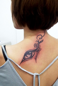 beauty back vines Eye tattoo pattern