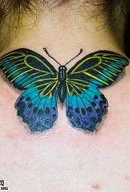 Nugaros spalvos drugelio tatuiruotės raštas