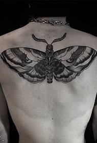 назад делікатний малюнок татуювання метелик