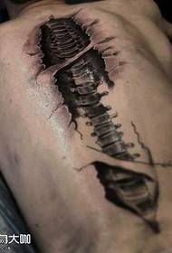 rov qab Skeleton Tattoo Txawv