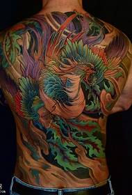 Nagy hátsó festett Phoenix tetoválás minta