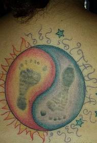 daretu cute yin and yang footprint tattoo