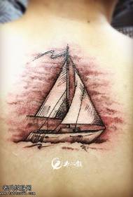 Indietro Modello di tatuaggio retrò a vela