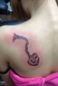 Terug Heart Lock Tattoo patroon