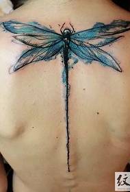 背部唯美蜻蜓纹身图案大全