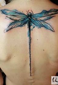 indietro bella enciclopedia del modello del tatuaggio della libellula
