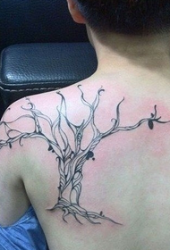 back dead tree tattoo