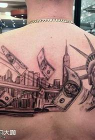 Zadné americké tetovanie zadarmo vzor