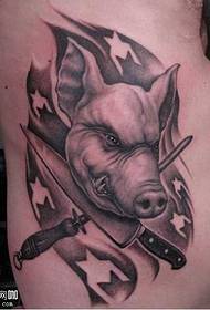 Natrag ubijanje uzorka tetovaže svinja