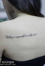 indietro modello di tatuaggio inglese